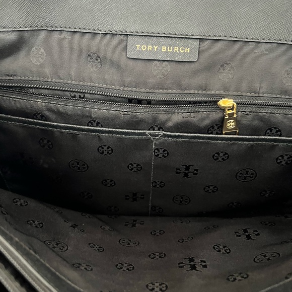 Large black leather Tory Burch tote bag - Picture 7 of 11